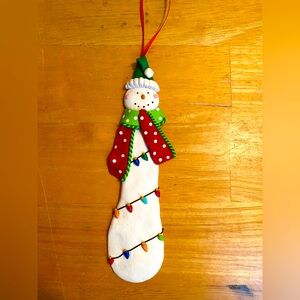 Design Studio flat skinny snowman Christmas ornament 7.5”